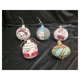 5 Nancy Kallie Hand Crafted Porcelain Ornaments