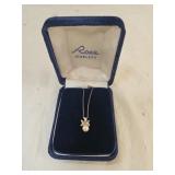 14K White Gold Pearl Pendant Necklace