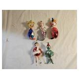 5 Germany And Italy Glass Christmas Ornaments