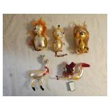 5 Germany And Italy Glass Christmas Ornaments