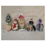 Vintage Hand Painted Glass Christmas Ornaments
