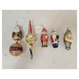 Vintage Hand Painted Glass Christmas Ornaments