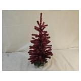 Vintage Red Tinsel/Aluminum Christmas Tree