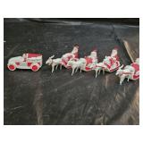 Vintage Irwin Celluloid Santa Claus Ornaments