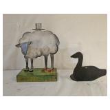 2 Metal Folk Art Candle Holders