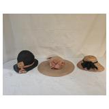 3 Vintage Ladies Fascinator Church Hats