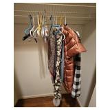Ladies Scarves, Vests and Coat, Hangers