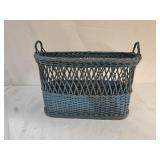 Antique Hand Woven Wicker Double Handled Basket