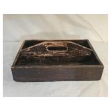 Antique Primitive Wood Cutlery Caddy Tray