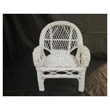 Vintage White Wicker Doll Chair