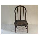 Ant. Primitive Windsor Spindle Back Child