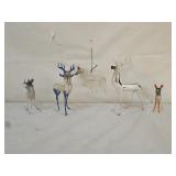 5 1920s Bimini Hand Blown Mercury Glass Reindeer
