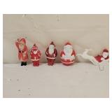 Vintage Celluloid & Plastic Santa Claus Ornaments