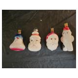 Antique Vintage Hand Painted Milk Glass Xmas Bulbs