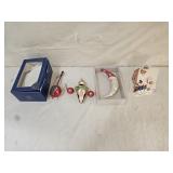 Glass Christmas Ornaments, Tin Snowman House
