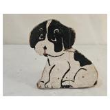 Antique Folk Art Wood Dog Door Stop