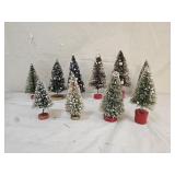 10 Vintage Mini Bottle Brush Christmas Trees