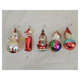 Vintage Hand Painted Glass Christmas Ornaments