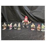 Vintage Japan Pinecone Skiing Santa and Elves