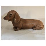 Vintage Sandcast Daschund Dog Statue