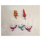 Vintage Mercury Glass and Art Glass Clip Ornaments