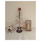 Kurt Adler Ornament, Porcelain Tree, Candle