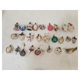 27 Antique Vintage HP Glass Christmas Ornaments