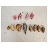 12 Vintage Glass Pine Cone Ornaments