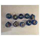 10 Vintage Jewelbrite Plastic Diorama Ornaments