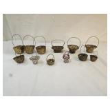 Antique German Brass Woven Mini Candy Baskets