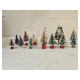 13 Vintage Mini Bottle Brush Christmas Trees