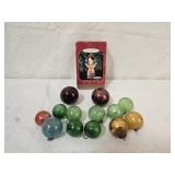 Vintage Glass Ball Ornaments, Hallmark Keepsake