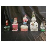 Vintage Santa and Snowman Candy Containers