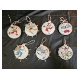 7 Nancy Kallie Hand Crafted Porcelain Ornaments
