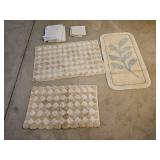 3 Decorative Throw Rugs, Towels