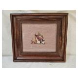 Antique Walnut Frame with Needlepoint