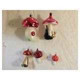5 Glass and Mercury Glass Christmas Ornaments