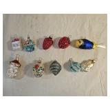 10 Vintage Glass Christmas Ornaments