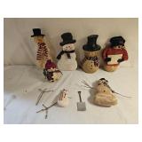 Bottle Brush, Wood and Other Snowman Decor