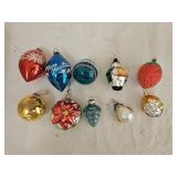 10 Hand Painted Glass Christmas Ornaments