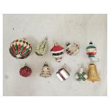 10 Hand Painted Glass Christmas Ornaments