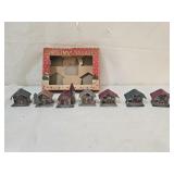 7 Vintage Japan Cardboard House Ornaments