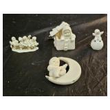 4 Dept 56 Snowbabies Ornaments & Village Pieces