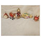 Vintage Hand Painted Glass Christmas Ornaments