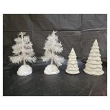 Faux Feather and Dept 56 Christmas Trees