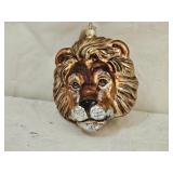 Slavic Treasures Glass Large Lion Head Ornament