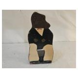 Antique Folk Art Wood Bear Door Stop