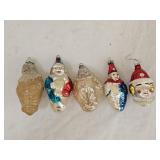 Vintage Hand Painted Glass Christmas Ornaments