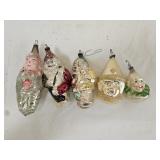 Vintage Hand Painted Glass Christmas Ornaments
