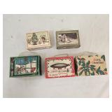 5 Vintage Cardboard Candy Container Boxes